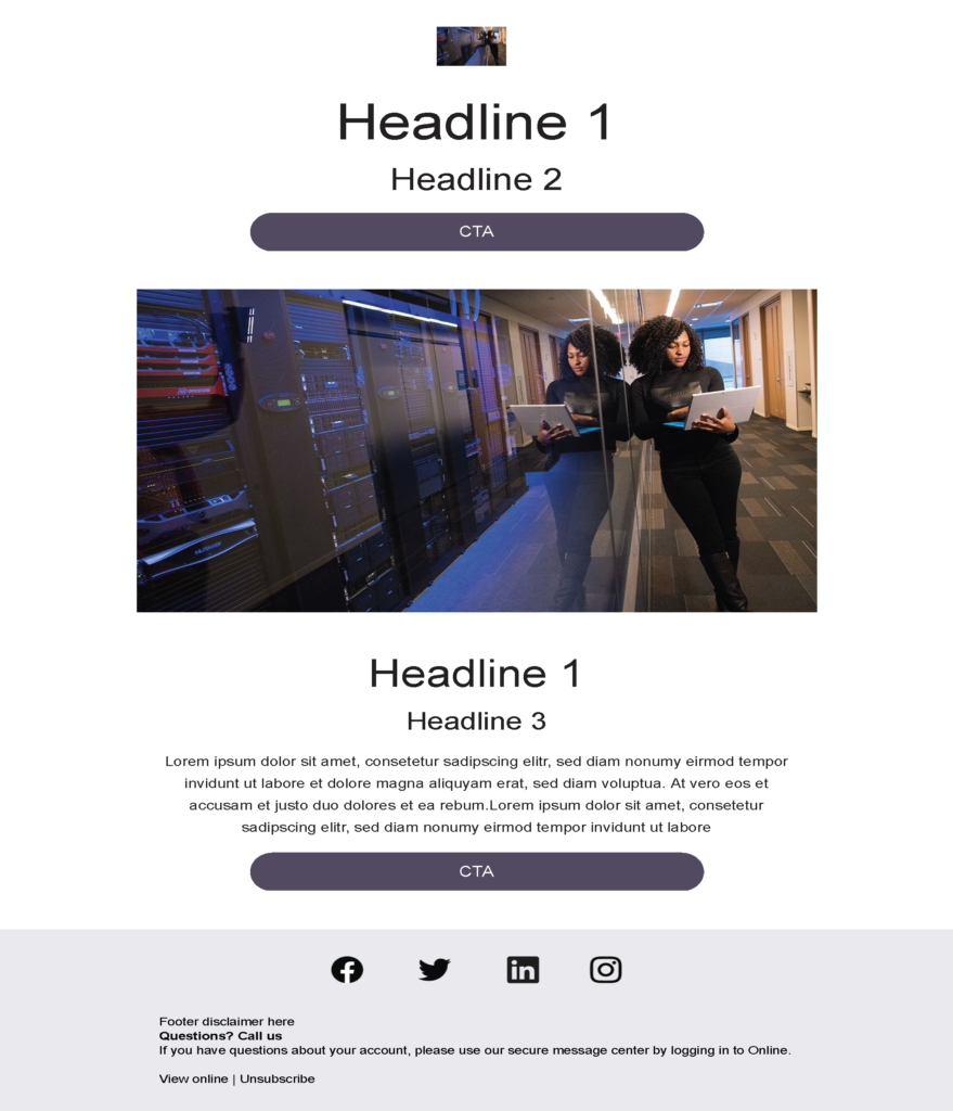 Promotion email template for a Technology company for Marketo