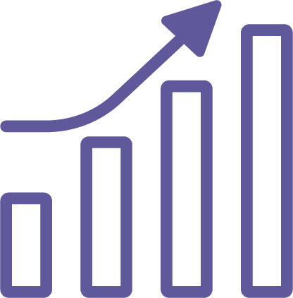 bar graph icon indicating growth